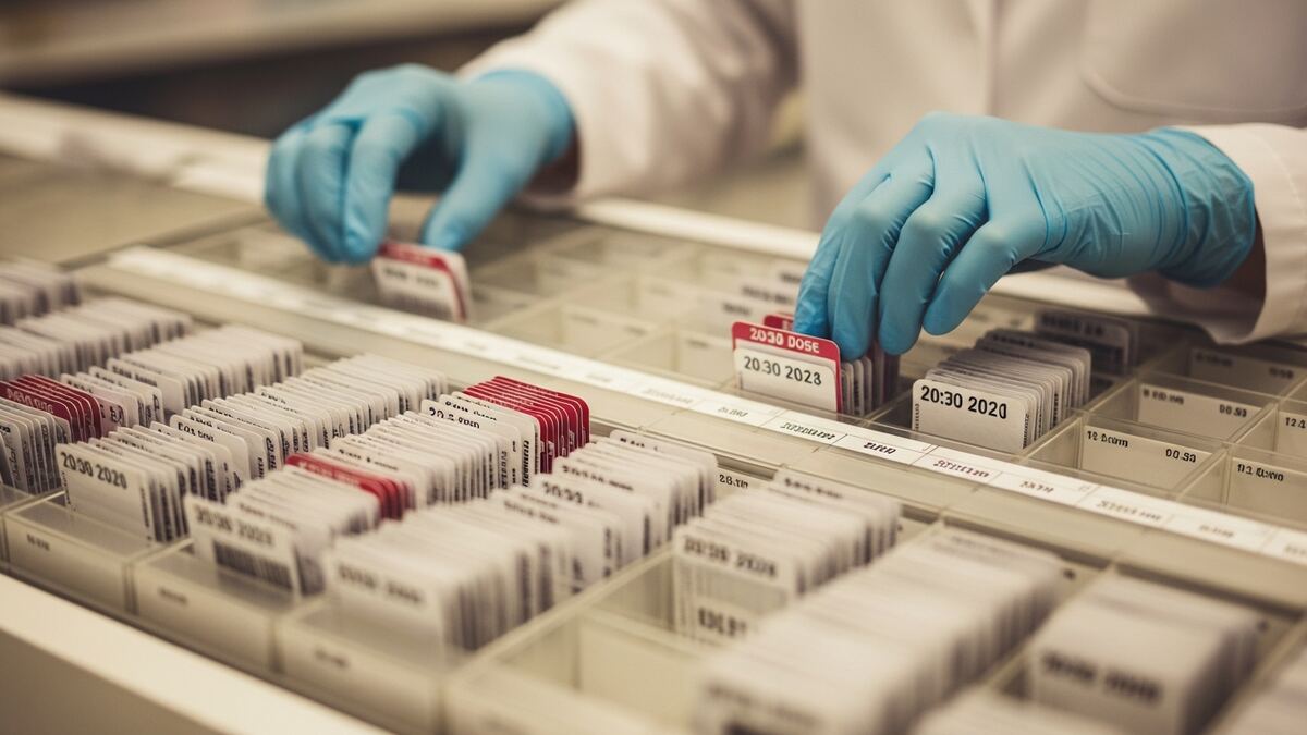Multi-dose blister packs sorted by date and time
